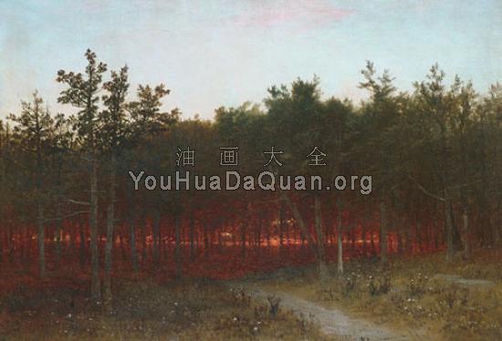 Twilight In The Cedars At Darien Connecticut - 约翰·冯检基·肯西特